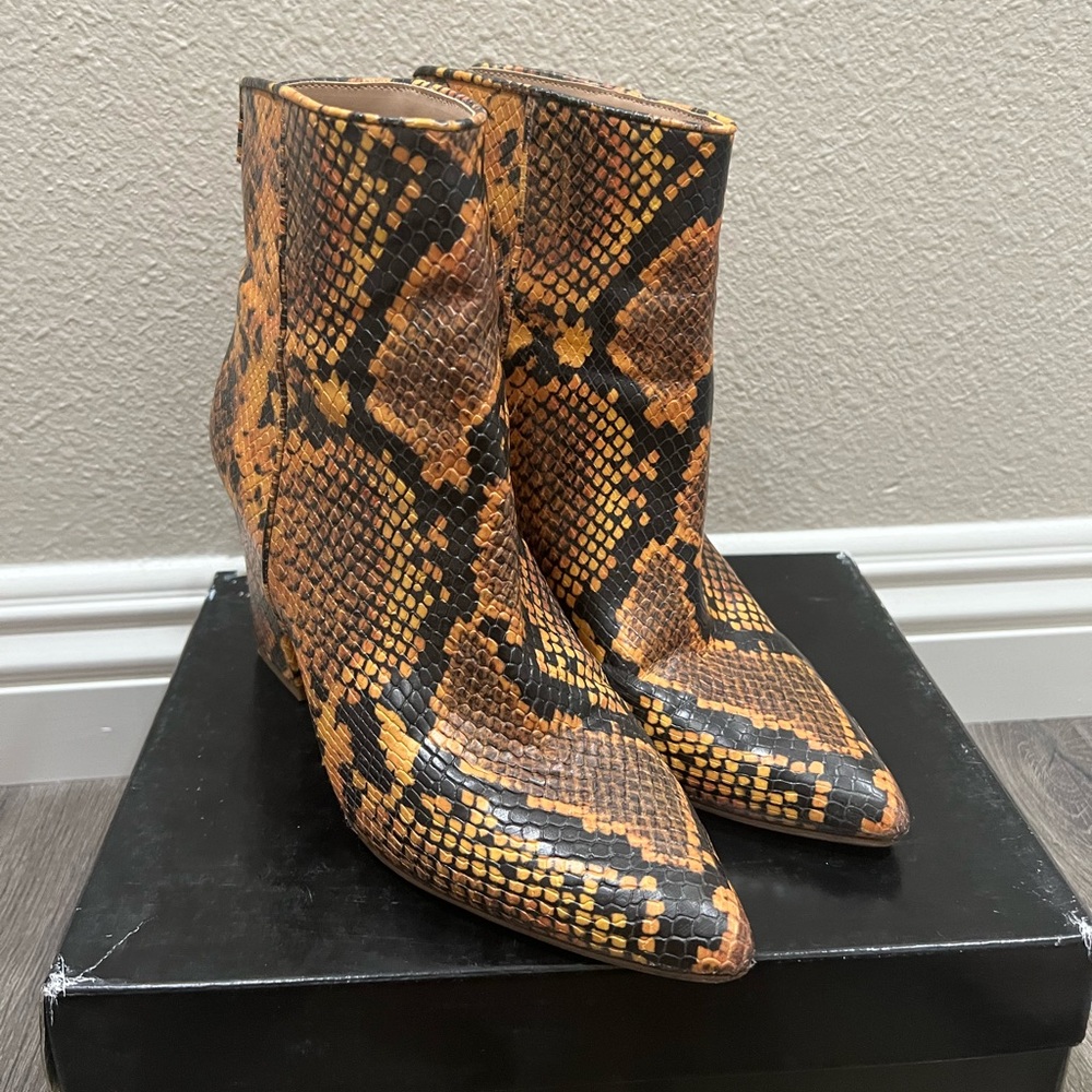 Steve Madden Orange Snake Print Boot - image 1